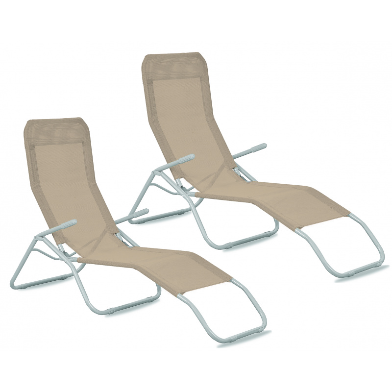 Aga 2x Gartenliege SIESTA MR4250 Braun