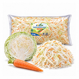 Čerstvé bílé zelí jemně krouhané bez košťálů 5 kg s mrkví