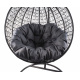 Aga Hängesessel mit Gestell und Kissen Hängekorb bis 120 kg ORTA MR4202B-DG Schwarz/Dunkelgrau, Hängestuhl, Hängekorb, Hängesessel mit Stahlskelett, Polyrattan Hängekorb, Hängesessel