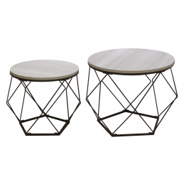 Aga Kaffeetisch MR2034 im 2er Set Satztisch 2-TLG. für Wohnzimmer Flur Schlafzimmer Rund