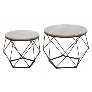 Aga Kaffeetisch MR2034 im 2er Set Satztisch 2-TLG. für Wohnzimmer Flur Schlafzimmer Rund Aga Kaffeetisch MR2034 im 2er Set Satztisch 2-TLG. für Wohnzimmer Flur Schlafzimmer Rund