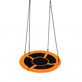 Aga Nestschaukel 90 cm, Rundschaukel, Schaukel verstellbar Garten-Schaukel 120 Kg belastbar, Tellerschaukel Hängeschaukel, Orange