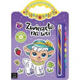 Aksjomat Zwierzęta na wsi. Malowanka z naklejkami KS0727 uniwersalny