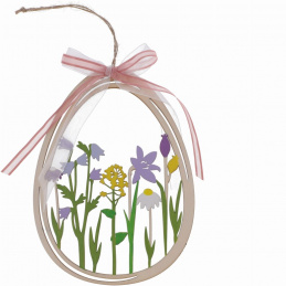 Jajko z kwiatami drewniane wielkanocne do powieszenia