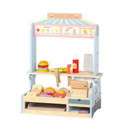 Aga4Kids Kinderküche, Spielküche Hamburger Holzspielzeug, Küchenzubehör Lebensmittel Spielzeug Fast Food Set, Küchenspielzeug Essen für Rollenspiele