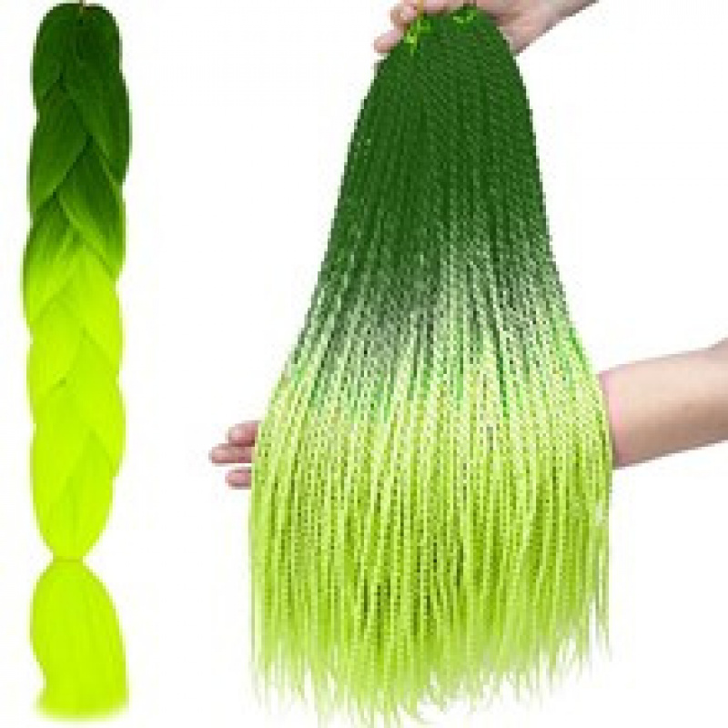 Haar Canel synthetische Zöpfe Ombre grün neon ISO