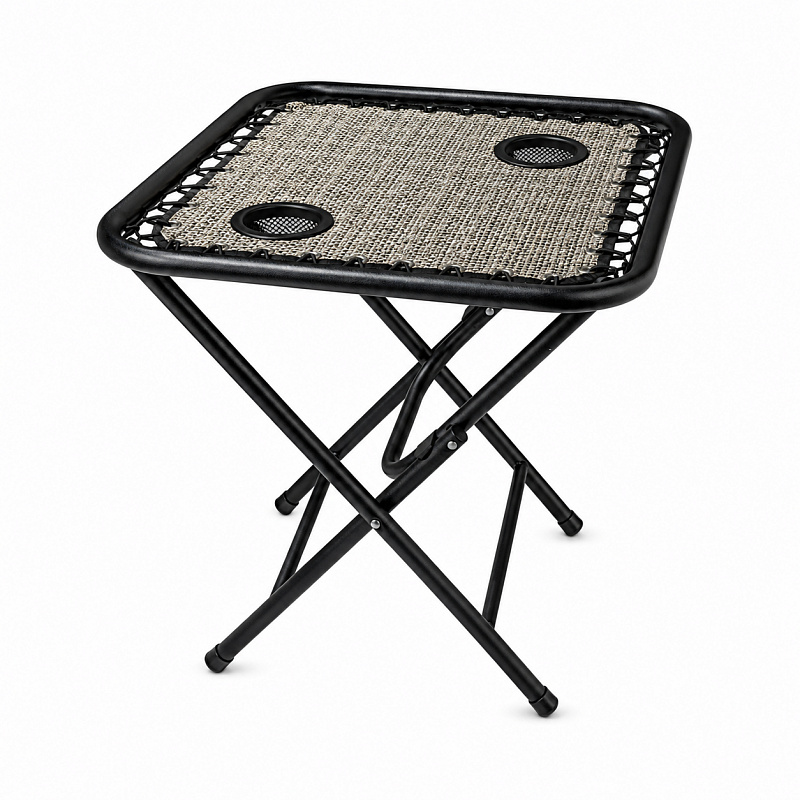 Aga Campingtisch MR56TB – Klapptisch 50x50x50 cm mit 2 Getränkehaltern – faltbar, stabil & wetterfest – kompakt für Camping & Reisen