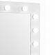 Aga Schminktisch mit Spiegel 12 LED Glühbirnen und gepolsterter Hocker Weiß matt