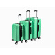 Aga Travel Kofferset, Reisekofferset MR4655 Türkis, Hartschalenkoffer, Doppeltragegriff mit Zahlenschloss, Trolley Reisekoffer 3tgl 4 Rollen Reisekoffer
