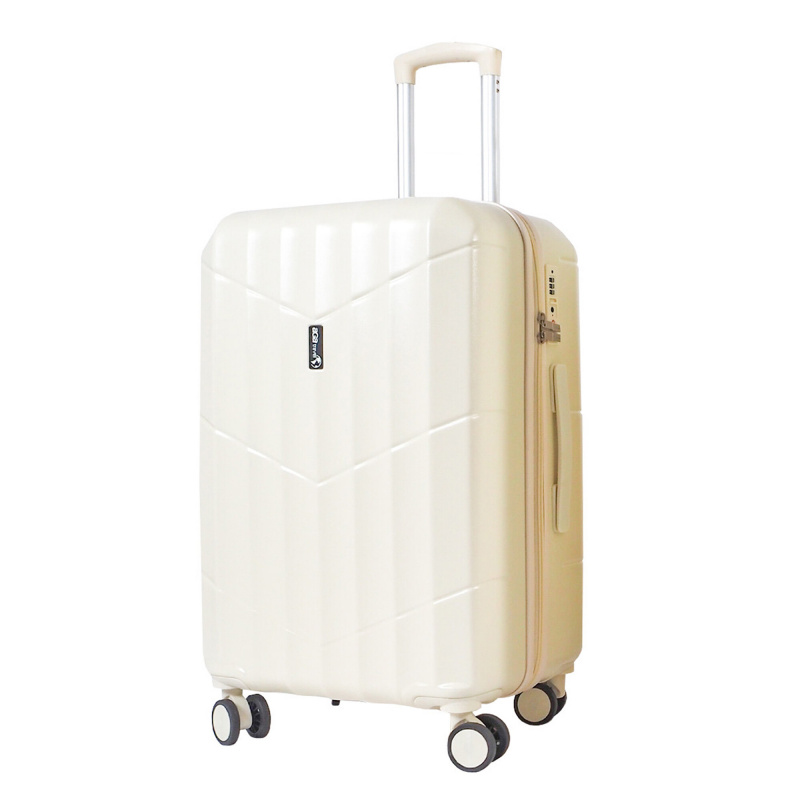 Aga Travel Hartschalen-Koffer Trolley Rollkoffer Reisekoffer mit TSA-Schloss und 4 Rollen 77x48x30 cm MR4669 Beige