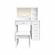Aga Schminktisch mit Spiegel und LED-Beleuchtung + Hocker MRDT29 Weiß