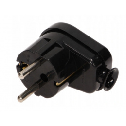 Černá úhlová zástrčka s uzemněním