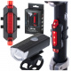 LED-Fahrrad-Taschenlampe, hinten-vorne USB-Set