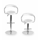 Aga Barhocker MR2037 Weiss aus Kunstleder 360° drehbar höhenverstellbar, Barstuhl, Küchenhocker, Barhocker, Barstuhl, Bistrohocker