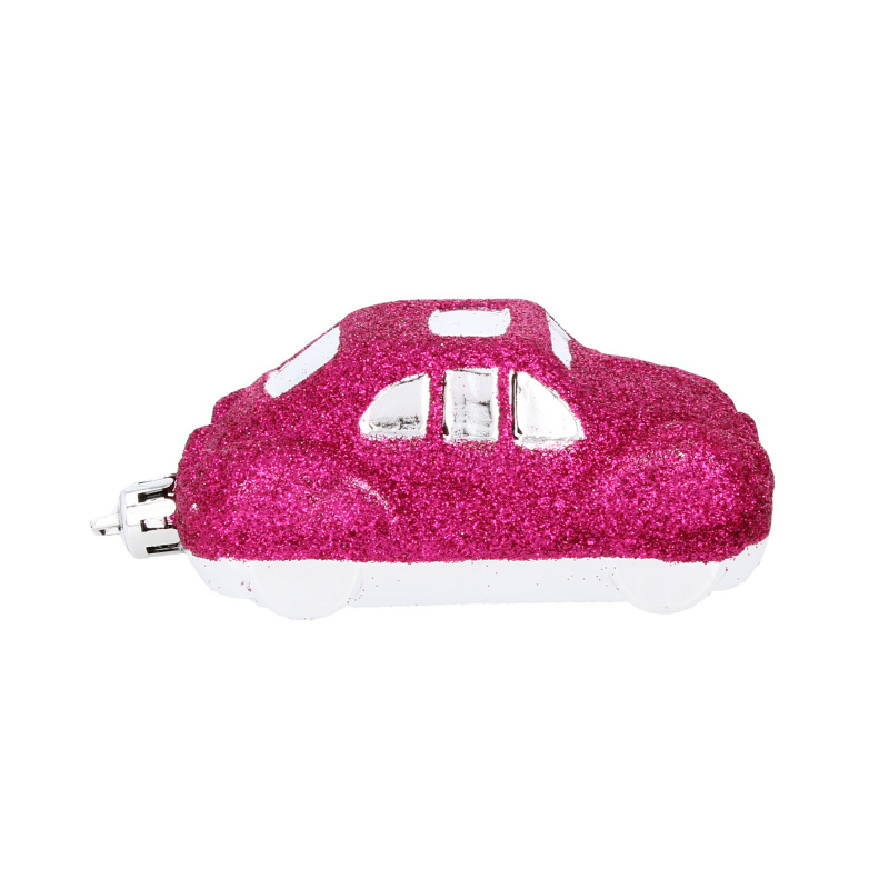 Aga 3x Weihnachtsdekoration Auto Rosa