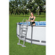 Bestway Sicherheitsleiter 107 cm 58330      Bestway Poolleiter - Aufstellpools bis 107 cm – rutschfeste Stufen – stabile Metallkonstruktion – bis 150 kg  – universell einsetzbar - 58330