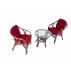 Aga Rattangarnitur SITA Choco Maroon Rattangruppe mit Polsterung
