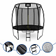 Aga SPORT EXCLUSIVE Trampolin 244 cm 8 ft Schwarz, Kindertrampolin, Gartentrampolin mit Sicherheitsnetz + Schutznetz + Leiter