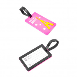 Aga Kofferanhänger Gepäckanhänger ID Etikett mit Adressschild Namenschild für Reisetasche Koffer, Rosa