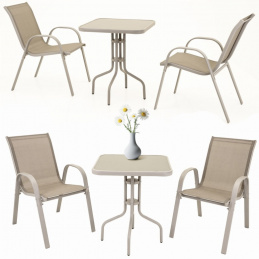 Zestaw mebli ogrodowych - 2x krzesło i stolik