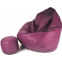Aga Sitzsack Relaxtionbag XXXL + Fußstütze Pflaume