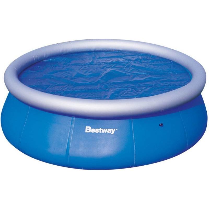 Bestway Poolabdeckung rund Ø 244 cm, Solarplane, Poolheizung, 2in1 Poolplane für Sommer und Winter, 58060