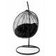 Aga Hängesessel mit Gestell und Kissen Hängekorb bis 120 kg ORTA MR4200B-B Schwarz, Hängestuhl, Hängekorb, Hängesessel mit Stahlskelett, Polyrattan Hängekorb, Hängesessel