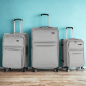 Aga Travel Kofferset 3-teilig MR4676 – Reisekoffer, Oxford-Gewebe, TSA-Schloss & 360° Rollen, Handgepäck, 35L/65L/95L, Hellgrau