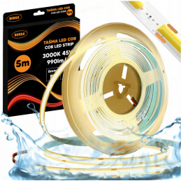 LED pásek COB Neon 12V - 480D - 9W/m - IP67 - 5m - 990lm - teplá barva