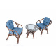 Aga Rattan-Garnitur SITA Choco Blau