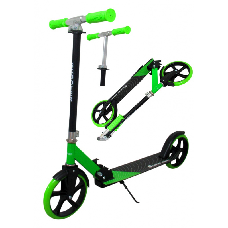 Duża Hulajnoga H9  ZIELONA Składana R-Sport koła 200 mm do 100 kg