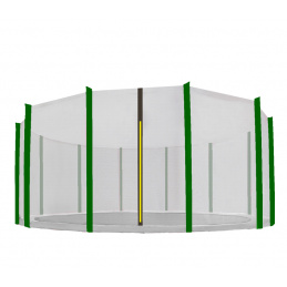 Aga-Sicherheitsnetz für Trampolin 488 cm für 12 Stangen Schwarzes Netz / Dunkelgrün