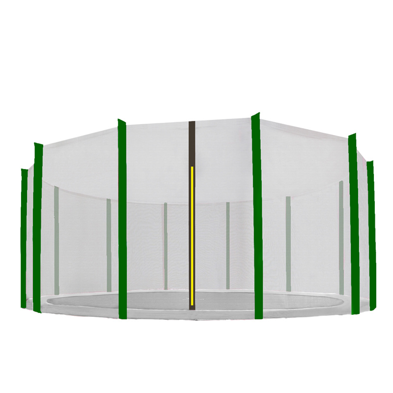Aga-Sicherheitsnetz für Trampolin 488 cm für 12 Stangen Schwarzes Netz / Dunkelgrün