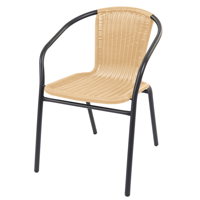 Linder Exclusiv Gartenstuhl RATAN Dunkelgrau/Beige