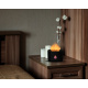 Aga LED Aroma Diffuser mit Flammen Effekt, Luftbefeuchter Raumbefeuchter Nachtlicht Schwarz