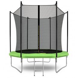 Aga SPORT FIT Trampolin 244 cm 8 ft Hellgrün + inneres Schutznetz + Leiter
