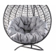 Aga Hängesessel mit Gestell und Kissen Hängekorb bis 120 kg ORTA MR4202B-LG Schwarz/Hellgrau, Hängestuhl, Hängekorb, Hängesessel mit Stahlskelett, Polyrattan Hängekorb, Hängesessel