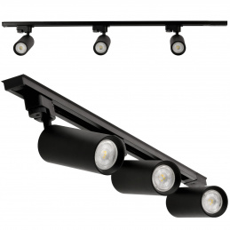 Sada 2m kolejnice + 3x svítidlo GU10 černá