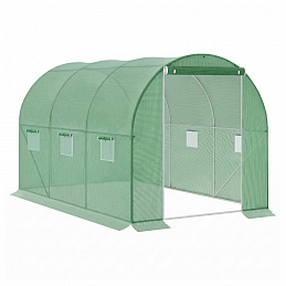 Aga Gewächshaus, Foliengewächshaus mit vielen Fenstern für eine bessere Luftzirkulation MR4003CH 3x2x2 m