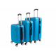 Aga Travel Kofferset 3 Teilig Trolley-Koffer Hartschalen-Koffer Rollkoffer Reisekoffervon ABS-Material mit CodeSchloss Teleskopgriff und 4 Zwillingsrollen  MR4652 Blau