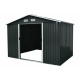Aga Gartenhaus MR4053 – 301x214x238 cm - verzinkter Stahl – 7,2 m2 - Dunkelgrau  – Große Doppelschiebetüren – mit Lüftungsgittern