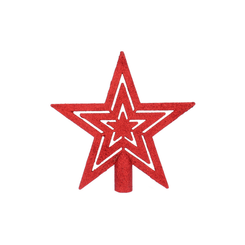 Aga Glitzer-Stern-Weihnachtsbaumspitze Rot