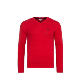 U.S. Polo ASSN. Pullover mit V-Ausschnitt Rot