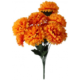 Bukiet sztucznych kwiatów pomarańczowe Chryzantemy - 58 cm