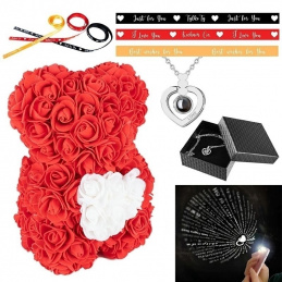 B48J MIŚ RÓŻANY ZESTAW Z PŁATKÓW RÓŻ