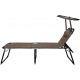 Linder Exclusiv Klappbarer Gartenliege XXL mit Baldachin Taupe