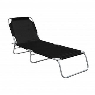 Linder Exclusiv Klappbarer Garten-Liegestuhl GM4001S Schwarz
