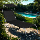 Aga Garten-Liegestuhl MR4254-Black mit Baldachin