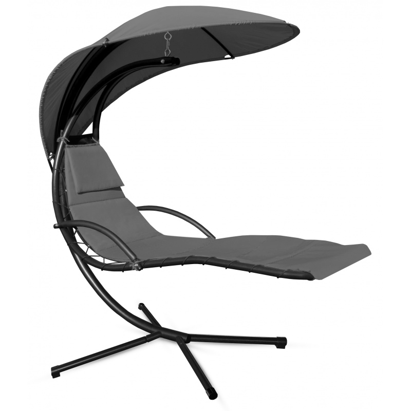 Aga Garten Schaukelstuhl – Gartenliege mit Dach, Polster, Stahlrahmen, wetterfest & wasserabweisend, 130 kg Tragkraft, stabil & robust