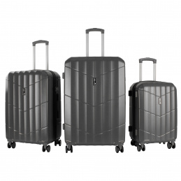 Aga Travel Gepäck-Sets Kofferset Hartschale Koffer Reisekoffer Set 3 teilig Hartschalenkoffer Rollkoffer Set mit TSA Schloss und 4 Rollen MR4669 Grey